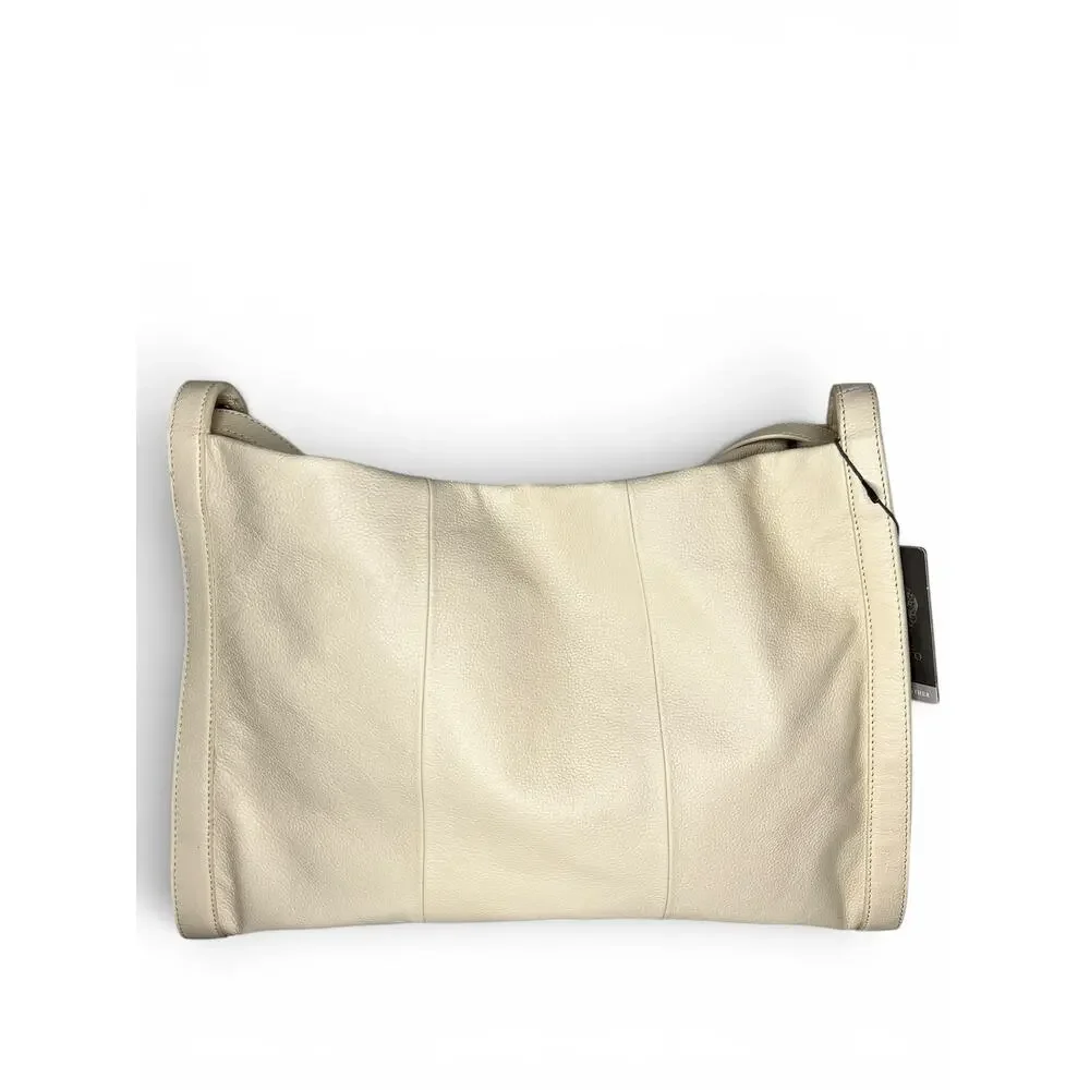 Vince Camuto Lisha Warm Vanilla Leather Studded Shoulder Bag Hobo Tote